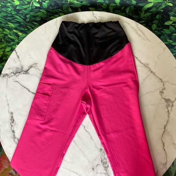 WonderWink HOT PINK Maternity Scrub Pants XS - Picture 3 of 7